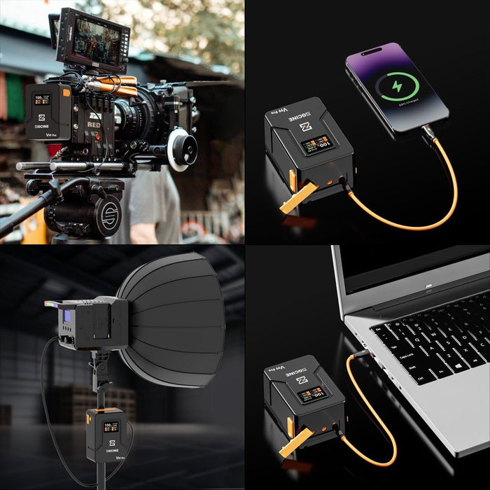 ZGCine | ZG - V99PRO | 99W V - Mount Battery | w/ PD100W, Multi - Ports & Smart Display (ZG-V99Pro-O) - Gsus4