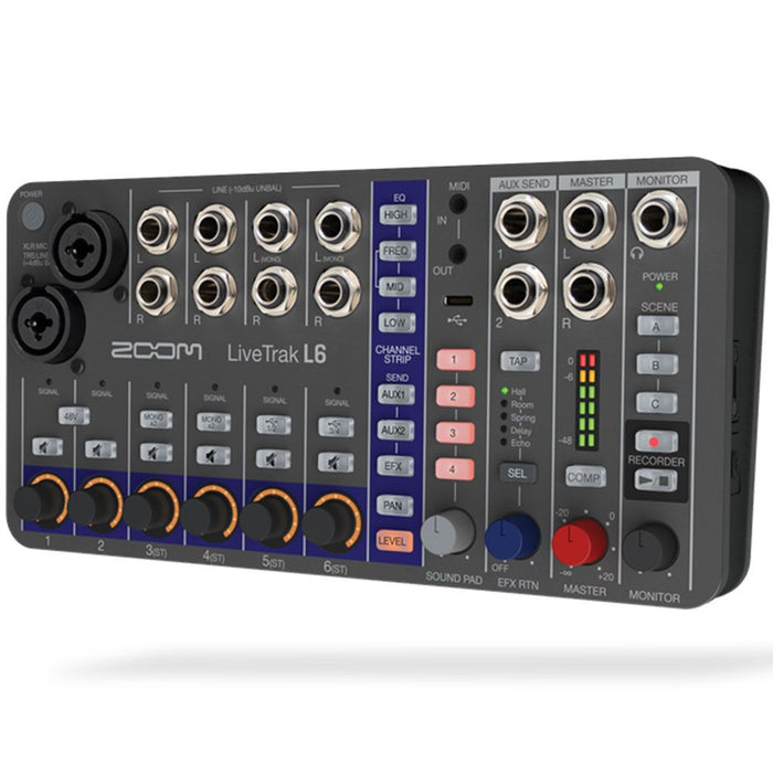 Zoom | LiveTrak L6 | Portable 10 Ch Digital Mixer & 32bit Float Multitrack Recorder (FXR010) - Gsus4