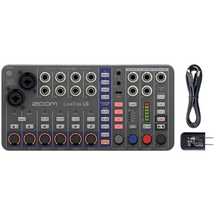 Zoom | LiveTrak L6 | Portable 10 Ch Digital Mixer & 32bit Float Multitrack Recorder (FXR010) - Gsus4