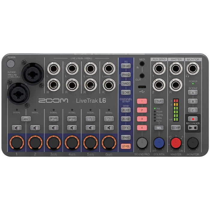 Zoom | LiveTrak L6 | Portable 10 Ch Digital Mixer & 32bit Float Multitrack Recorder (FXR010) - Gsus4