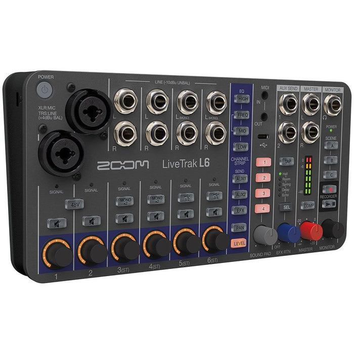 Zoom | LiveTrak L6 | Portable 10 Ch Digital Mixer & 32bit Float Multitrack Recorder (FXR010) - Gsus4