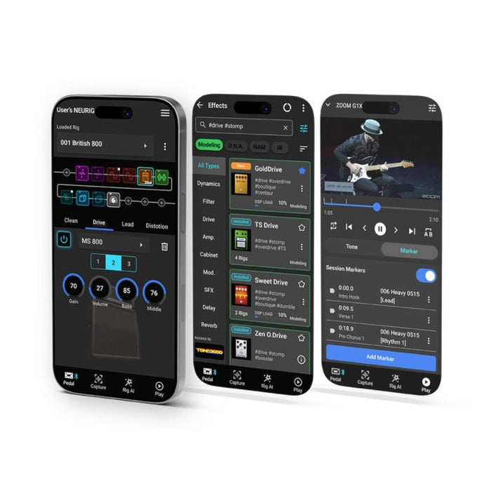 Zoom NEURIG Battery-Powered Multi-Effects & Amp Modeller w/ NAM Support, Bluetooth & Looper (Zoom-Neurig) - Gsus4