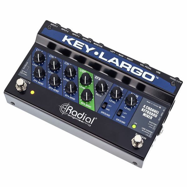 Radial | Key Largo | 4CH Keyboard Mixer w/ Balanced DI Outs