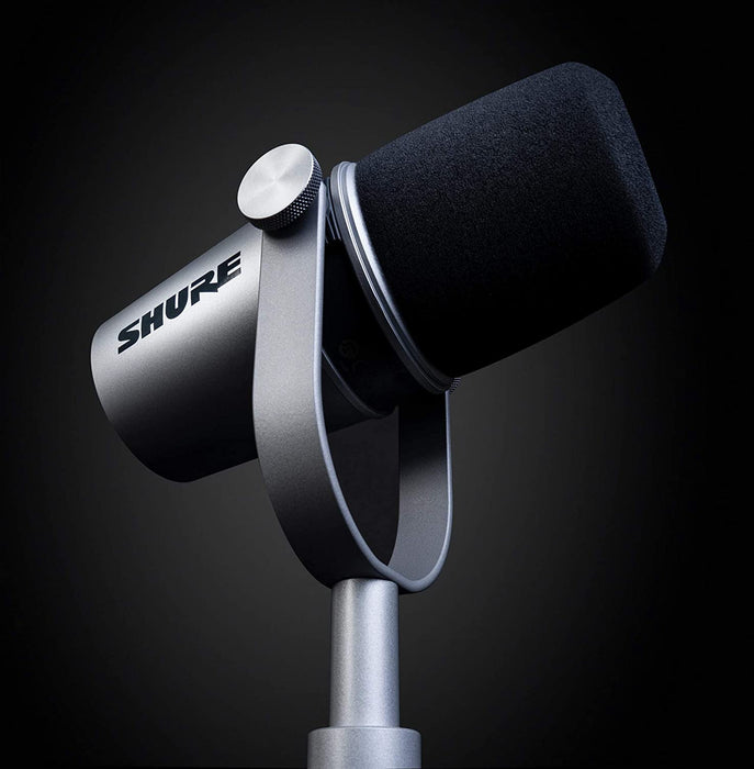 Shure MV7-K Podcast Microphone USB / XLR hybrid Dynamic Microphone with  Voice Isolation Technology Black