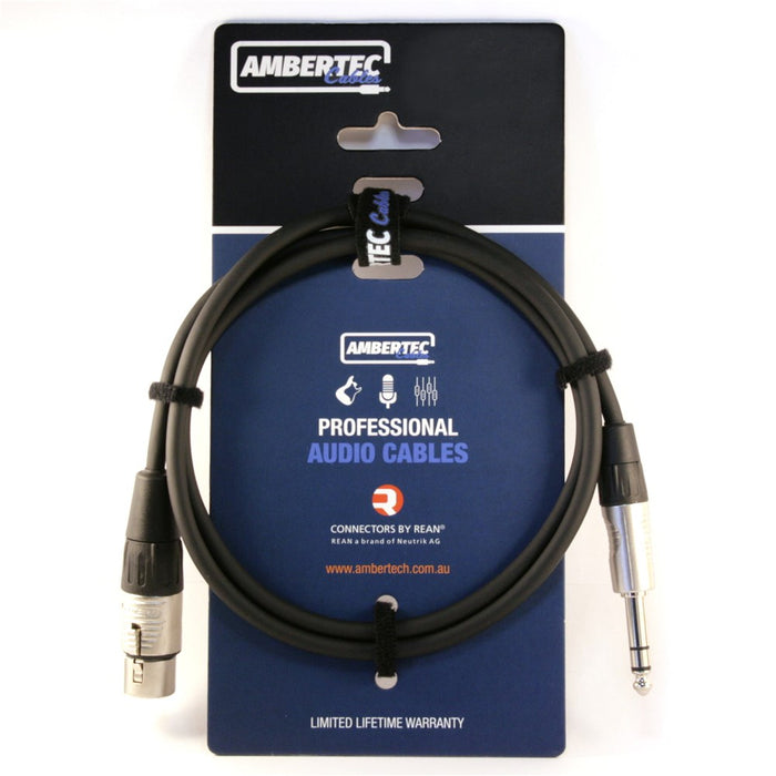 Ambertec | Microphone & Audio Cable | XLR Female to TRS 1/4" 6.35mm | Neturik REAN Connectors