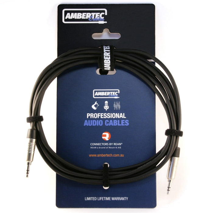 Ambertec | Audio AUX Cable | 3.5mm TRS to TRS | Neutirk REAN Connectors | 3M