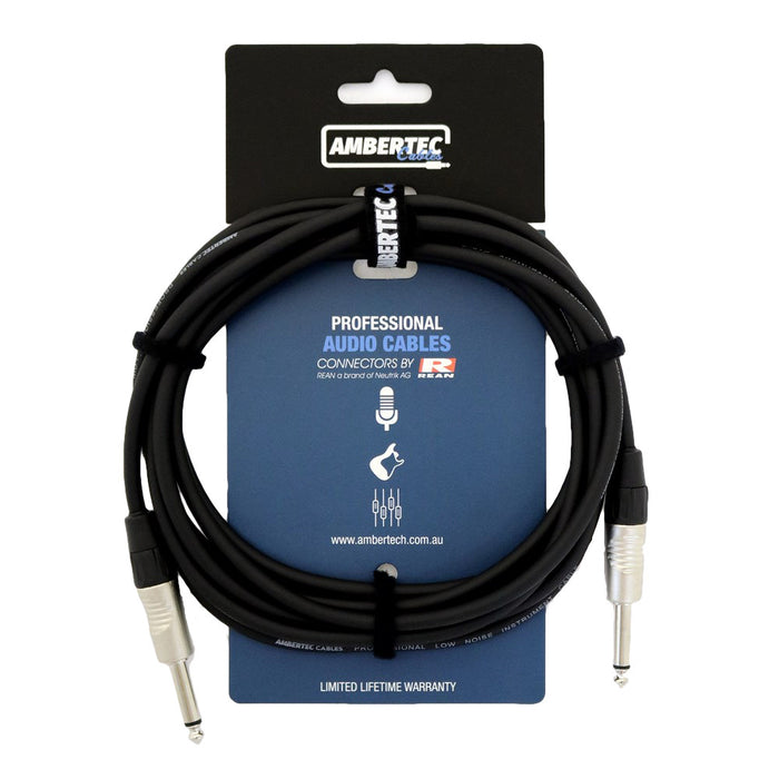 Ambertec | Instrument & Audio Cable | 1/4" TS to TS | Neutrik REAN Connectors