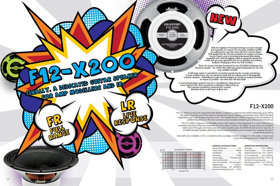 Celestion | F12-X200 | 12" 200W Guitar Speaker for Amp Modellers & IR