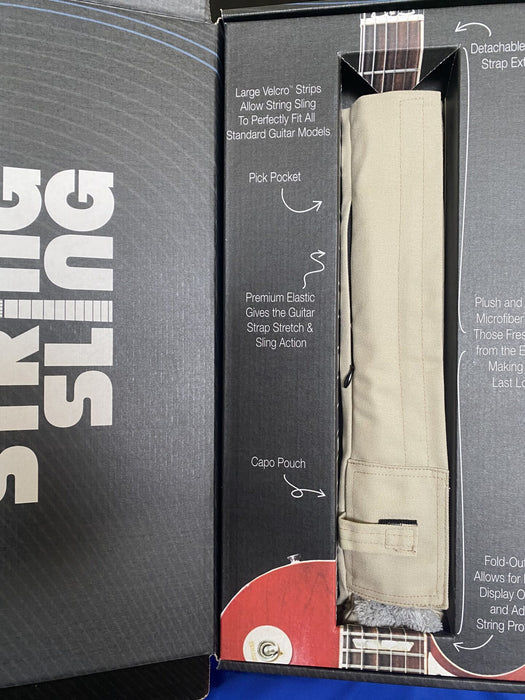 String Sling | Multi-function Guitar Strap & Microfiber Cloth | w/ Strap Locks & Picks
