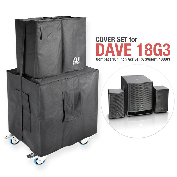 LD Systems | DAVE 18G3 SET | Cover Set For DAVE 18G3 | Compact 18″ Inch Active PA System | 4800W