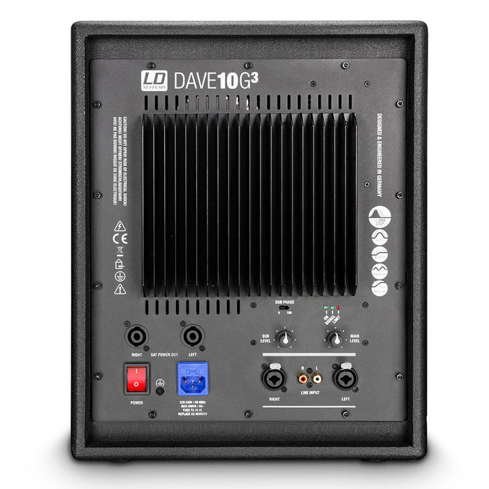 LD Systems | DAVE 10G3 | 10″ Split PA System | 700W | Active