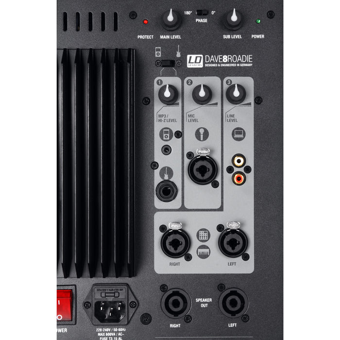 LD Systems | DAVE8 | Portable Active PA with 3-Channel mixer | Black