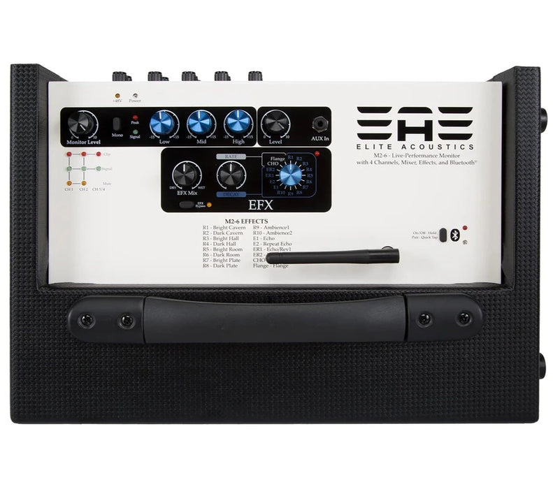 Elite Acoustics | EAE | M2-6J | Live & Studio Monitor | 4 Channel Mixer  Effects | With Padded Carry Bag
