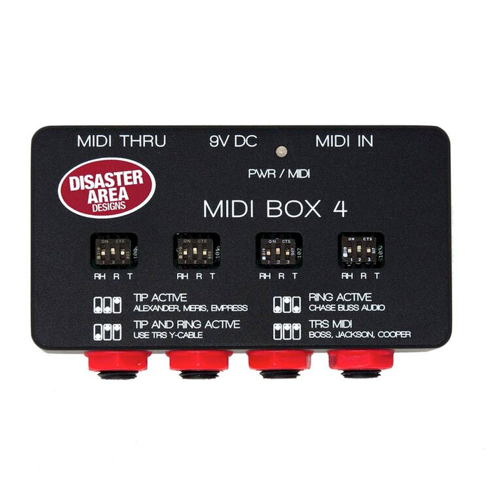 Disaster Area | MIDI Box 4 | MIDI Through & Splitter | DIN MIDI to 4x 1/4" MIDI