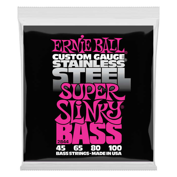 Ernie Ball | Super Slinky | Stainless Steel Wound BASS 4 Strings | 45-100 | P02844