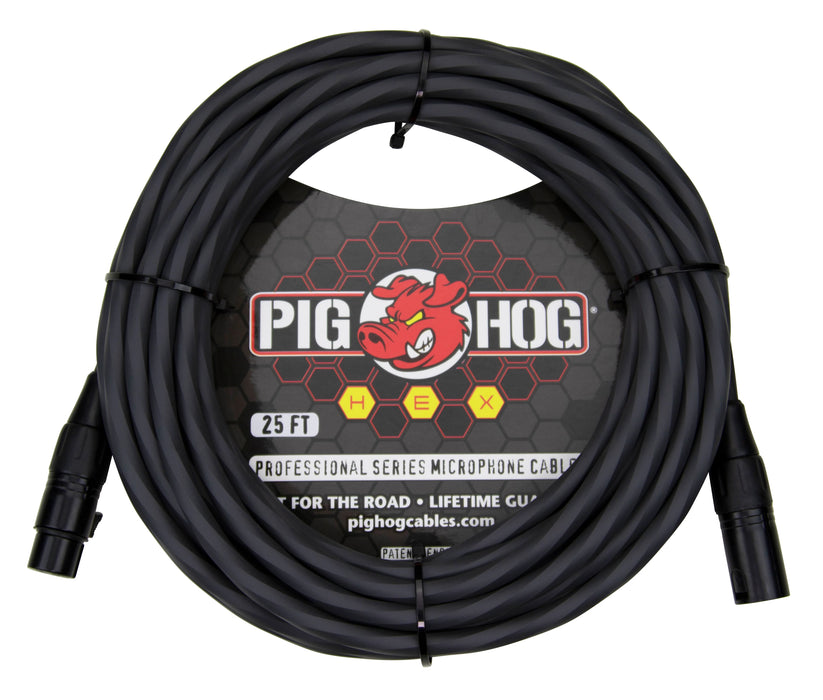PIG HOG | Hex Series | Microphone Cable | 25ft | Grey