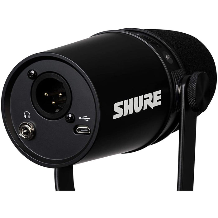 SHURE | Motiv MV7 | XLR & USB Dynamic Podcasting Microphone | Black