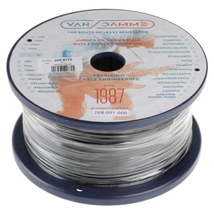 Van Damme | 268-001-000 | PRO GRADE CLASSIC XKE | 2 Core MIC Balanced Cable | 3.6MM OD | 100M Spool Max