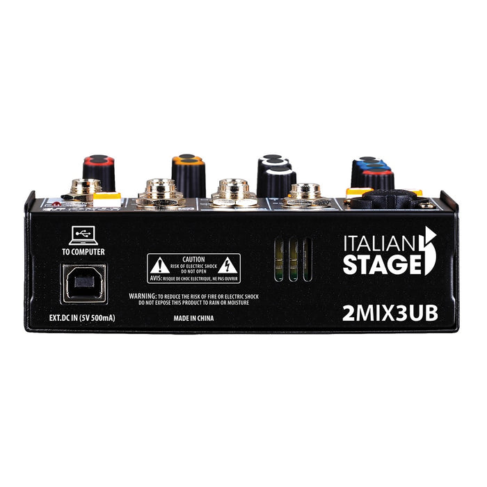 Italian Stage | IS2MIX3UB | Stereo Audio mixer | w/ USB & Bluetooth interface