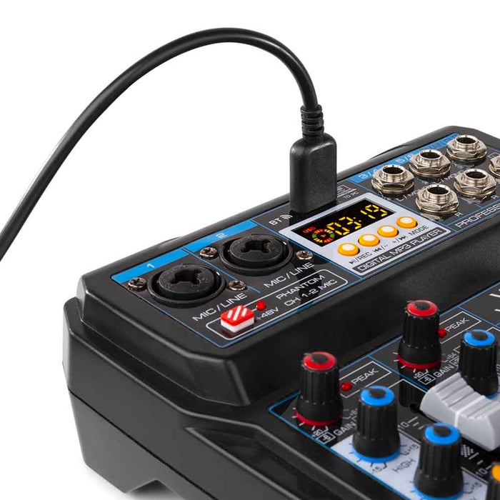 Vonyx | VMM-P500 | 4 Channel Music Mixer | Bluetooth, MP3, DSP