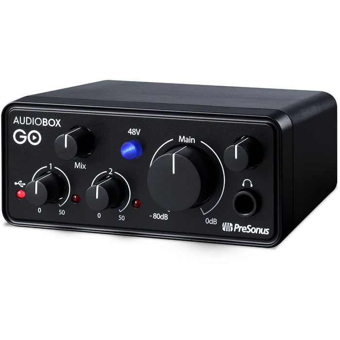 PreSonus | AudioBox GO | Portable USB-C Audio Interface | w/ XMAX-L Preamp