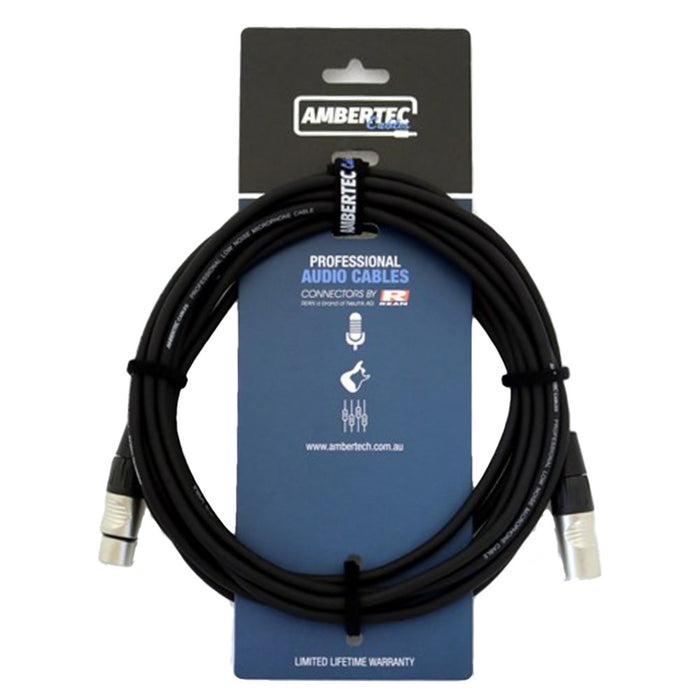 Ambertec | Microphone & Audio Cable | XLR Male to XLR Female | Neutrik REAN Connectors