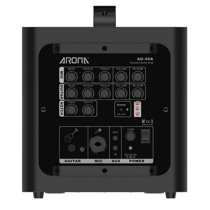Aroma | AG40A | 40W Rechargeable Acoustic Amp | Black or White (AG40ABK) - Gsus4