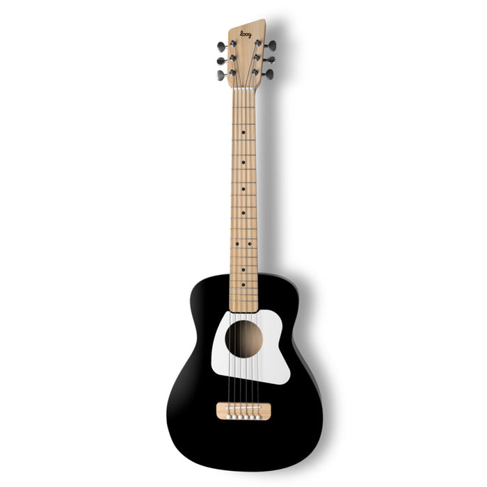 Loog | Pro VI Acoustic Guitar | w/ Chord Diagrams Flash Cards | Loog Learning App | Black