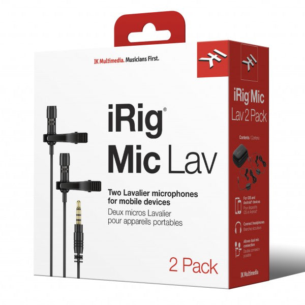 IK Multimedia | iRig Mic Lav | Lavalier Mic w/ Built-In Monitoring | Double - Gsus4