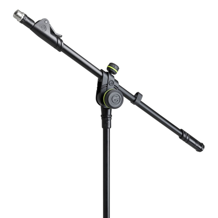 Gravity | MS4222B | Short Microphone Stand | Folding Tripod Base | 2-Point Adjustment Telescoping Boom