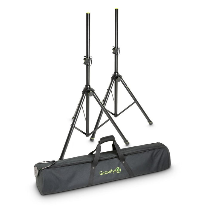 Gravity | SS 5212BSET1 | Pair | Heavy Duty Speaker Stand (35mm) | Steel | Up to 1.9M & 50Kg | w/ Carrying Bag