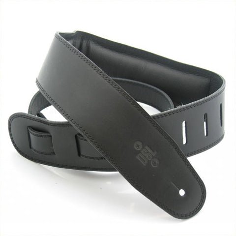 DSL Straps | GEG | 2.5" Padded Garment Black / Black Guitar Strap | Made in Australia | GEG25 - 15 - 1 (DSL - GEG25 - 15 - 1) - Gsus4