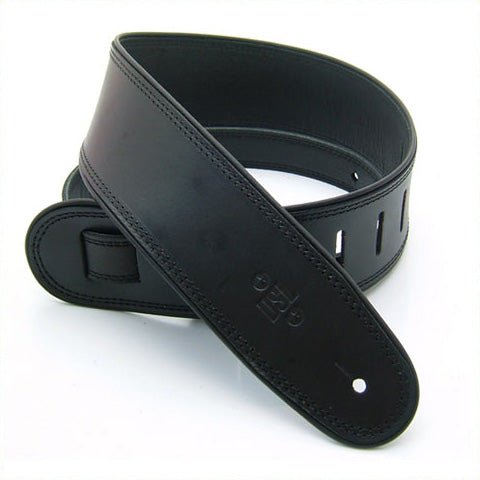 DSL Straps | GEP | 2.5" Rolled Edge Black / Black Guitar Strap | Made in Australia | GEP25 - 15 - 1 (DSL_GEP25 - 15 - 1) - Gsus4