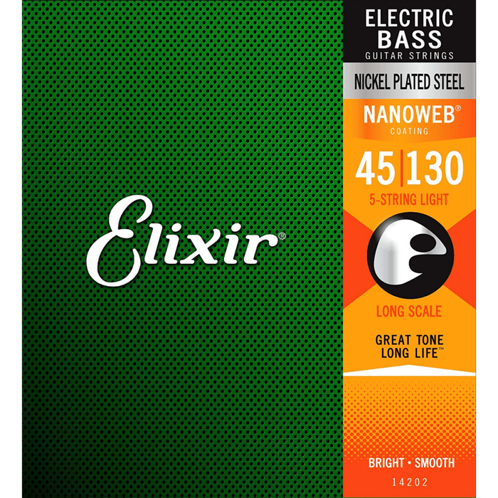 Elixir Nickel Plated Steel 5-String Bass Strings w/ NANOWEB Coating - Gsus4