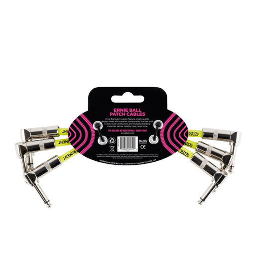 Ernie Ball | Angle Patch Cable | 15cm | 3 Pack | White | P06051 (P06051) - Gsus4
