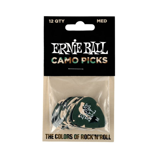 Ernie Ball | Camouflage Cellulose Picks | Medium | 12 Piece | P09222 (P09222) - Gsus4