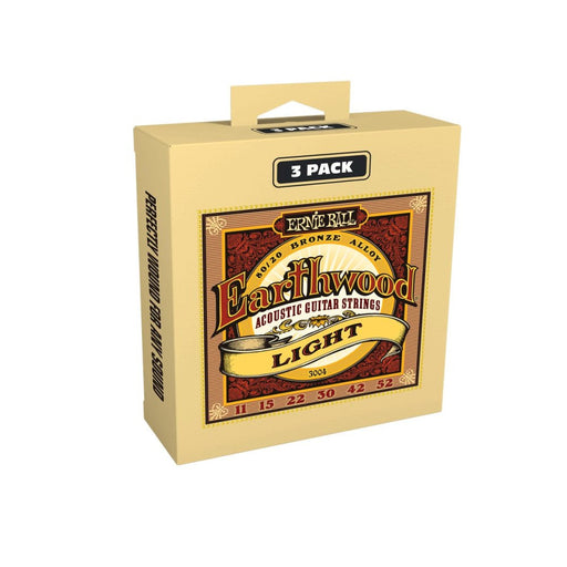 Ernie Ball | Earthwood | 80/20 Bronze | ACOUSTIC Guitar Strings | Light | 11 - 52 | 3 - Pack | P03004 (P03004) - Gsus4