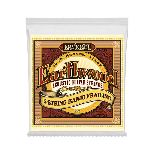 Ernie Ball | Earthwood | 80/20 Bronze | BANJO 5 Strings | Frailing Loop End | 10 - 24 | P02061 (P02061) - Gsus4