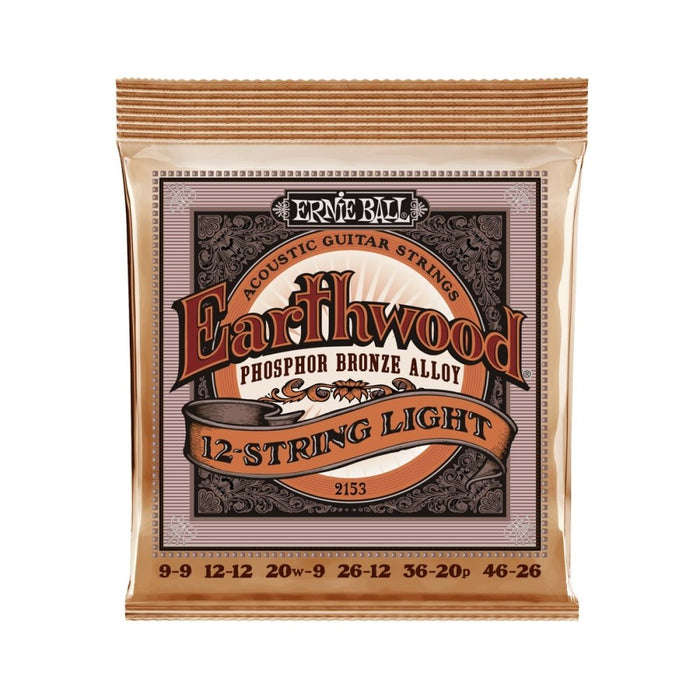 Ernie Ball | Earthwood | Phosphor Bronze | ACOUSTIC Guitar 12 Strings | Light | 9 - 46 | P02153 (P02153) - Gsus4