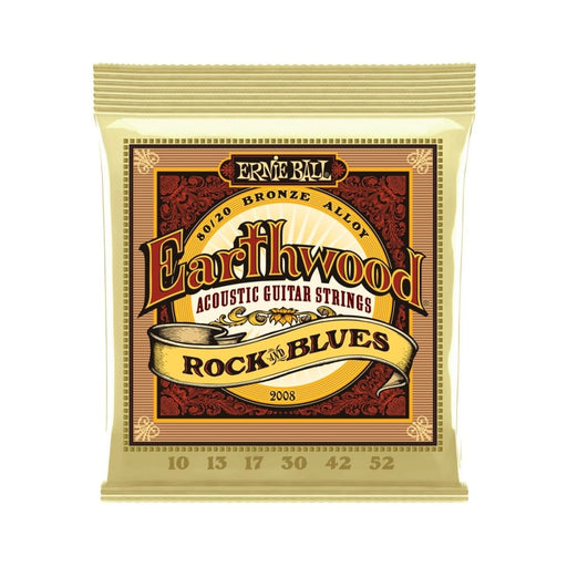 Ernie Ball | Earthwood | Rock & Blues w/ Plain G 80/20 Bronze | ACOUSTIC Guitar Strings | 10 - 52 | P02008 (P02008) - Gsus4