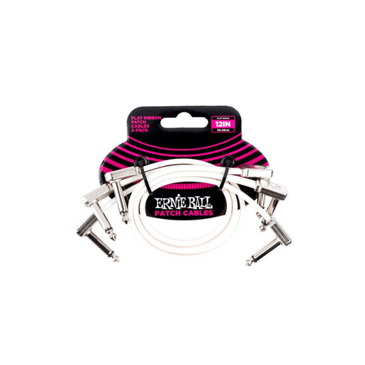 Ernie Ball | Flat Ribbon Patch Cable 3 - Pack | 3inch to 12inch | White (P06386) - Gsus4