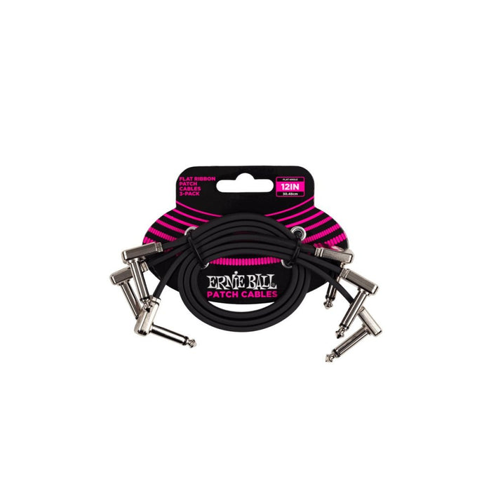 Ernie Ball | Flat Ribbon Patch Cable 3 - Pack | Black (P06222) - Gsus4