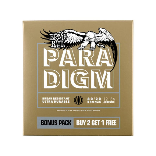 Ernie Ball | Paradigm | 80/20 Bronze | ACOUSTIC Guitar Strings | Medium Light | 12 - 54 | 3 Pack | P03326 (P03326) - Gsus4