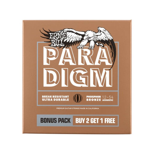 Ernie Ball | Paradigm | Phosphor Bronze | ACOUSTIC Guitar Strings | Medium Light | 12 - 54 | 3 Pack | P03316 (P03316) - Gsus4