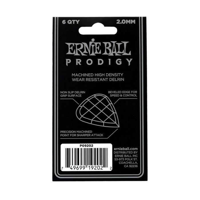 Ernie Ball | Prodigy Picks | Standard | White | 2.0 mm | 6 Piece | P09202 (P09202) - Gsus4