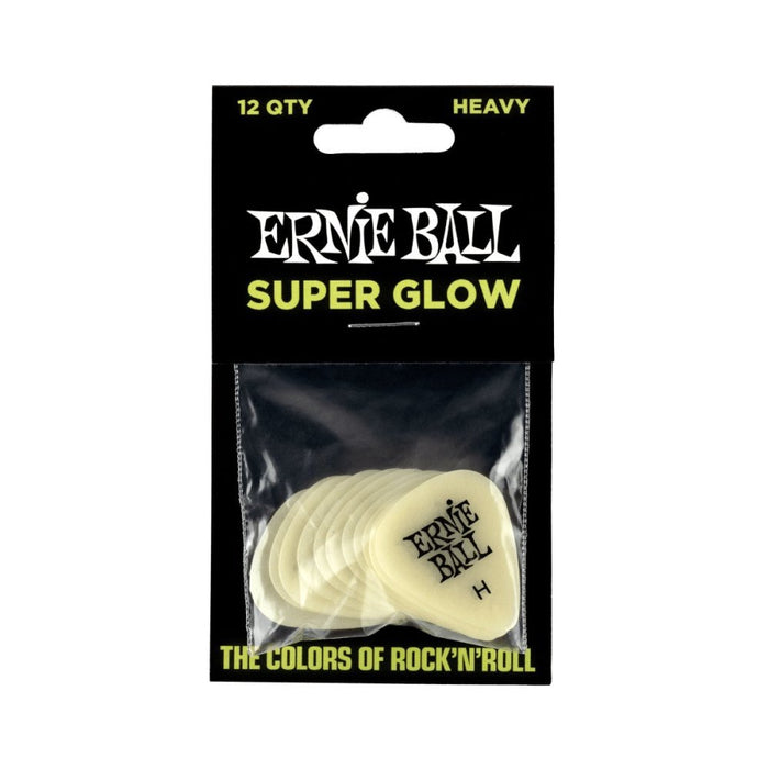 Ernie Ball | Super Glow Cellulose Picks | Heavy | 12 Piece | P09226 (P09226) - Gsus4