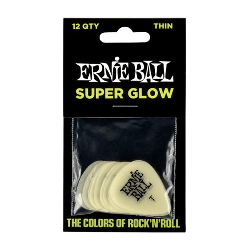 Ernie Ball | Super Glow Cellulose Picks | Thin | 12 Pieces | P09224 (P09224) - Gsus4