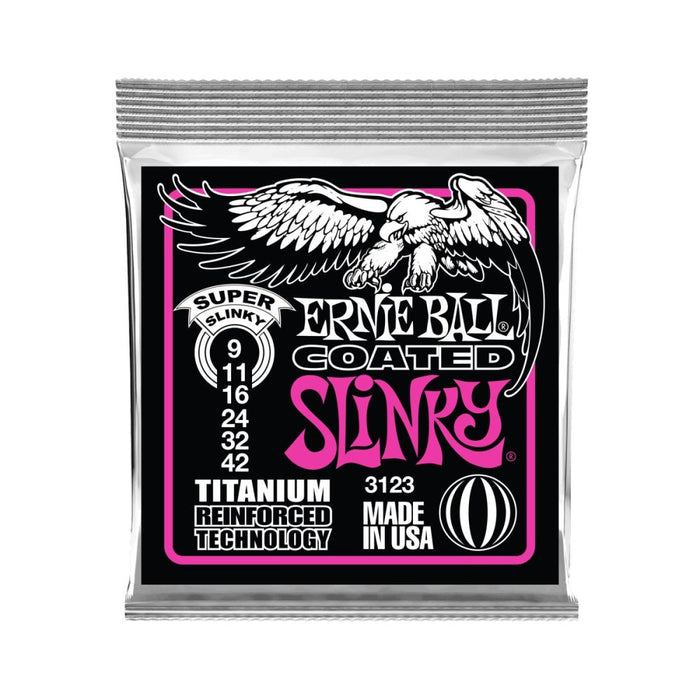 Ernie Ball | Super Slinky | RPS Coated Titanium | ELECTRIC Guitar Strings | 9 - 42 | P03123 (P03123) - Gsus4
