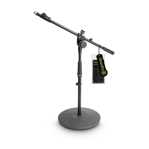 Gravity | MS2222B | Short Microphone Stand w/ Round Base & 2 - Point Adjustment Telescoping Boom (GRA - GMS2222B) - Gsus4