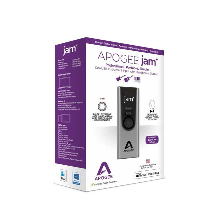 Apogee | JAM PLUS | Instrument Audio Interface | for iOS, Mac & Windows